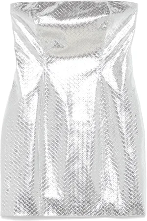 ROTATE Metallic Braided Strapless Mini Dress