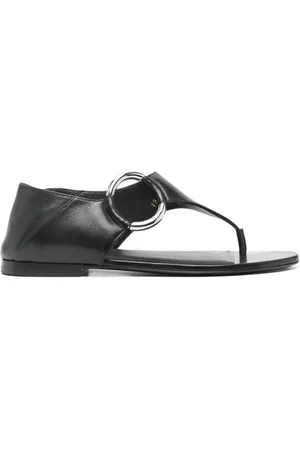 Saint Laurent Flat Sandals, female, , 4 1/2 UK, Leather Flat Sandals