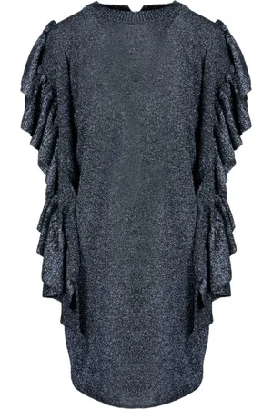 CIRCUS HOTEL Short Dresses, female, , XS, Metallic Frill-Sleeve Party Dress
