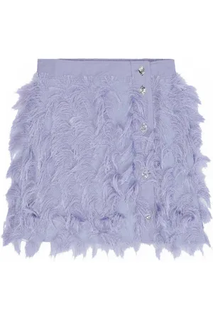 Ganni Short Skirts, female, , XS, Fringed Mesh Skirt