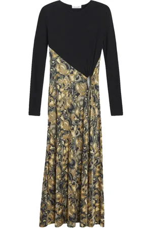 Rodebjer Marbled Midi Dress with Shoulder Pads