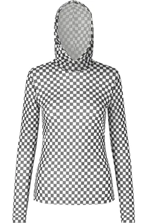 Baum und Pferdgarten Hoodies, female, , S, Checkered Mesh Hooded Top