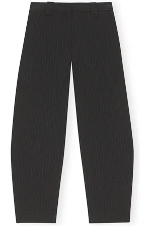 Ganni Elegant Pinstripe Mid-Rise Trousers