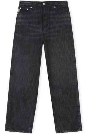 Ganni Straight Jeans, female, , W30, Stonewashed Cropped Jeans