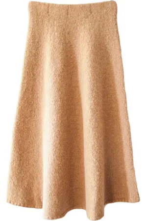 CIRCUS HOTEL Alpaca A-line Midi Skirt