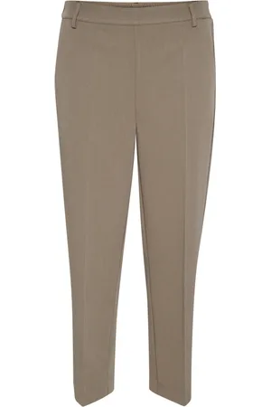 Kaffe Straight Trousers, female, , 3XL, Modern Cropped Trousers Major Brown