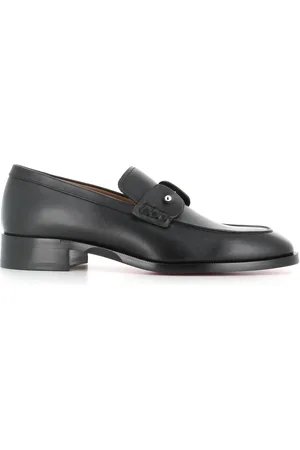 Christian Louboutin Loafers, male, , 8 UK, Leather Moccasin with Silver Pin