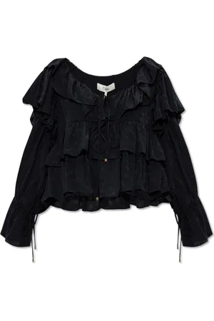 Chloé Blouses, female, , S, Floral Pattern Top with Ruffles