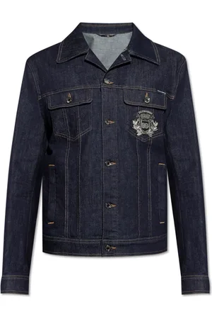 Dolce & Gabbana Denim Jackets, male, , 2XL, Denim jacket with appliqué