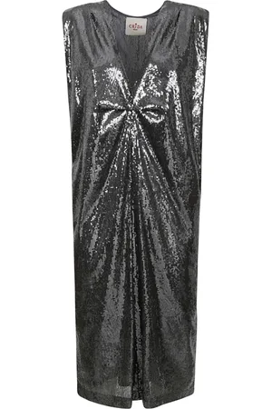 Crida Milano Midi Dresses, female, , XS, Grey Polyester Dress Made in Italy