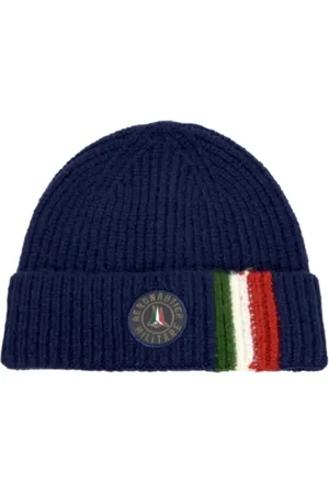Aeronautica Militare Ribbed Winter Beanie with Italian Flag