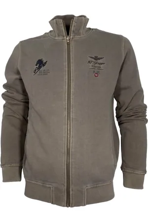 Aeronautica Militare Zip-throughs, male, , 4XL, Military Aviation Cotton Sweatshirt with Embroidery in