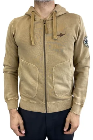 Aeronautica Militare Zip Hoodie in Toasted Color