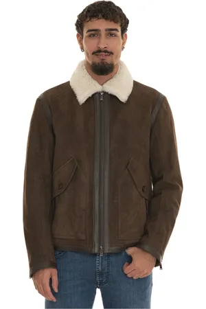 HUGO BOSS Shearling Jacket with Leather Trim