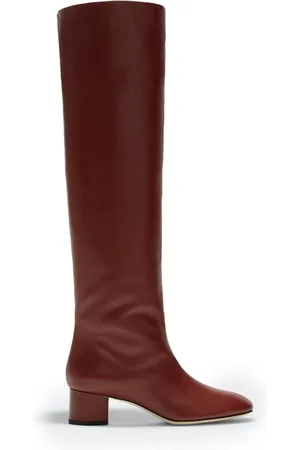 Aeyde Rust Calf Leather High Block Heel