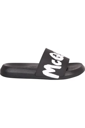 Alexander McQueen Slide Sandals with Logo Print