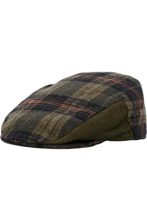Barbour Olive Check Tweed Cap