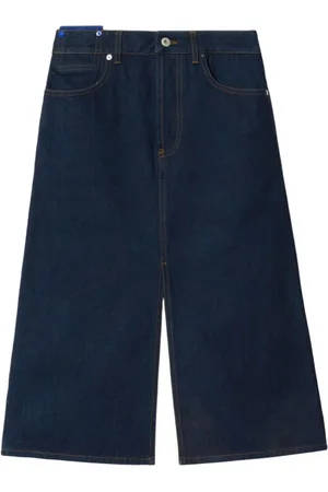 Burberry Denim Shorts, female, , XS, Indigo Denim Midi Skirt