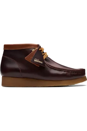 Clarks Lace-up Boots, male, , 8 UK, Burgundy Leather Wallabee Hiker Boot