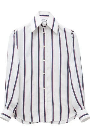 Alexander McQueen Shirts, female, , XS, Silk College Stripe Print Shirt