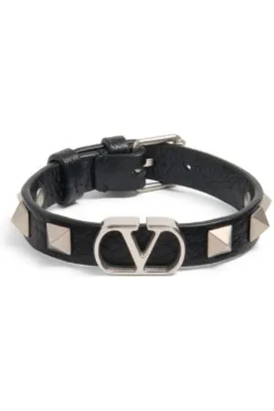 VALENTINO GARAVANI VLogo Signature Leather Bracelet