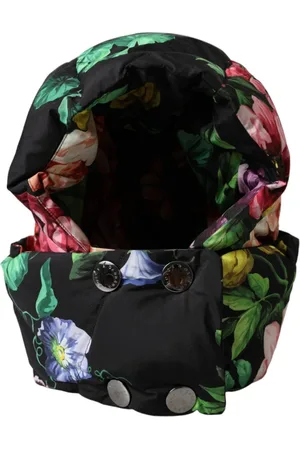 Dolce & Gabbana Black Floral Print Wrap Head Hat