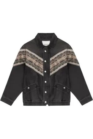 Isabel Marant Denim Jackets, male, , M, Graphic Wool Yoke Denim Jacket