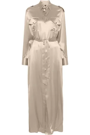 Kiton Maxi Dresses, female, , S, Silk Maxi Dress Satin Finish
