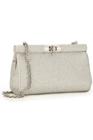 Dolce & Gabbana Cross Body Bags, female, , ONE SIZE, Rhinestone Embellished Chain-Link Satchel