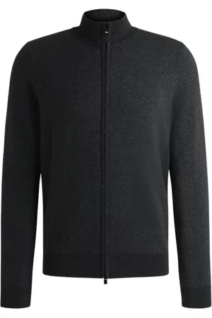 HUGO BOSS Regular Fit Jacquard Knit Cardigan