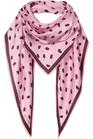 Luisa Cerano Silky Scarves, female, , ONE SIZE, Silk Triangle Scarf with Lip Print