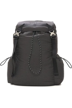 Emporio Armani Logo Print Backpack with Front Closure