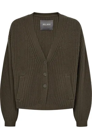 Mos Mosh Cardigans, female, , M, Sea Turtle V-Neck Knit Cardigan