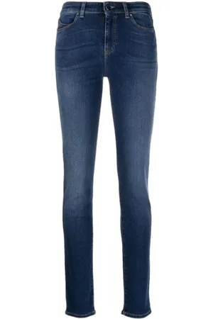 Emporio Armani Slim Fit Denim Jeans with Leather Logo