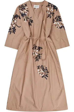 Munthe Midi Dresses, female, , XL, Floral Sequin Dress with Waist Tie