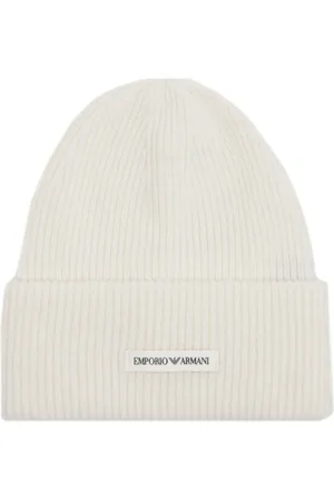 Emporio Armani Cream Wool Beret with Patch