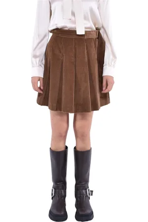 Max Mara Short Skirts, female, , 2XS, Velvet Pleated Mini Skirt