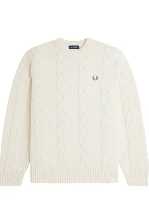 Fred Perry Round-neck Knitwear, female, , L, Braided Wool Jumper
