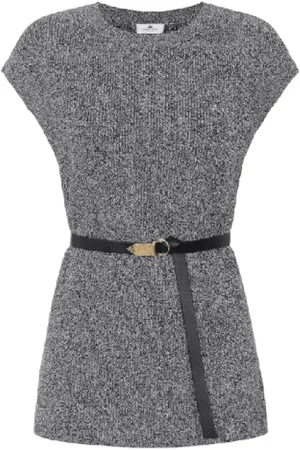 Elisabetta Franchi Knit Sleeveless Belted Top