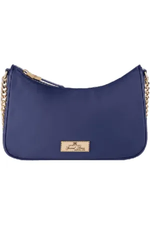 Elisabetta Franchi Shoulder Bags, female, , ONE SIZE, Navy Shoulder Bag with Jacquard Straps