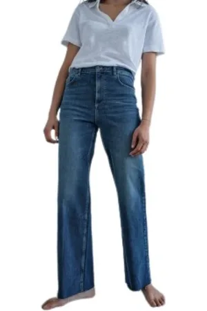 Mos Mosh Vintage-wash straight fit jeans with destroy details