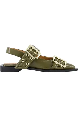 Ganni Chunky Buckle Ballerina Shoes