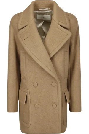 DRIES VAN NOTEN Double-Breasted Coats, female, , M, Double Coat with Wide Collar Pockets