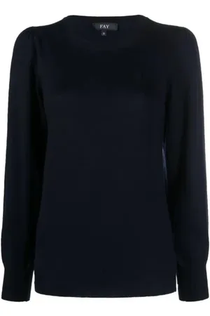 FAY Sweatshirts, female, , L, Long Sleeve Neck Top with Curl