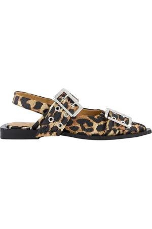 Ganni Ballerinas, female, , 6 UK, Chunky Buckle Ballerina Shoes
