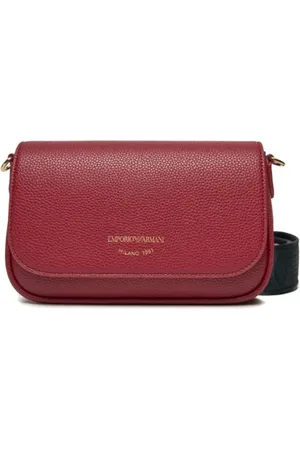 Emporio Armani Mini Bag Bordeaux with Black Logo Lettering