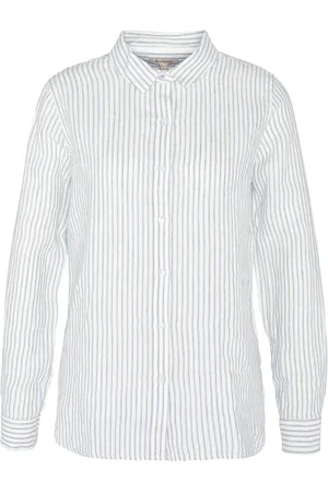 Barbour Shirts, female, , L, /blue Linen Shirt Ss24