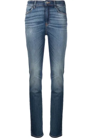 Emporio Armani Slim-fit Jeans, female, , W28, Slim Fit Denim Jeans with Leather Logo