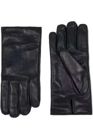 Emporio Armani Nappa Leather Gloves with Baguette and Logo Lettering