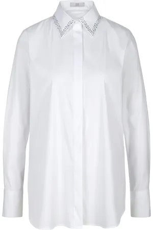 Riani Shirts, female, , S, Popeline-Stretch Blouse with Strass Accents